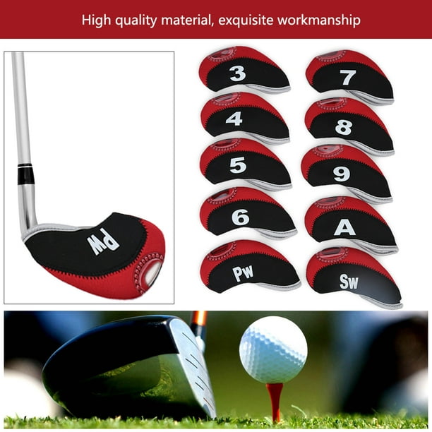 10pcs Waterproof Golf Club Iron Head Covers Putter Set Protector Case