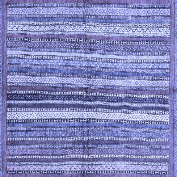 Ahgly Company Indoor Square Abstract Blue Modern Area Rugs, 8' Square