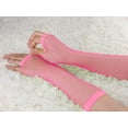 thumbnail image 3 of INSPIRE CHIC Women's Fingerless Mesh 1980s Fancy Dress Party Costume Accessories Fishnet Gloves Long-1Pair Light Pink, 3 of 3