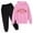 Pink, variant on WOYY Toddler Girls Active Outfits Boston Printed Hoodie Pants Kids Casual Sport Pantsuit
