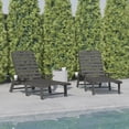 thumbnail image 3 of Flash Furniture Monterey Set of 2 Adjustable Adirondack Loungers with Cup Holders- All-Weather Indoor/Outdoor HDPE Lounge Chairs in Gray, 3 of 13