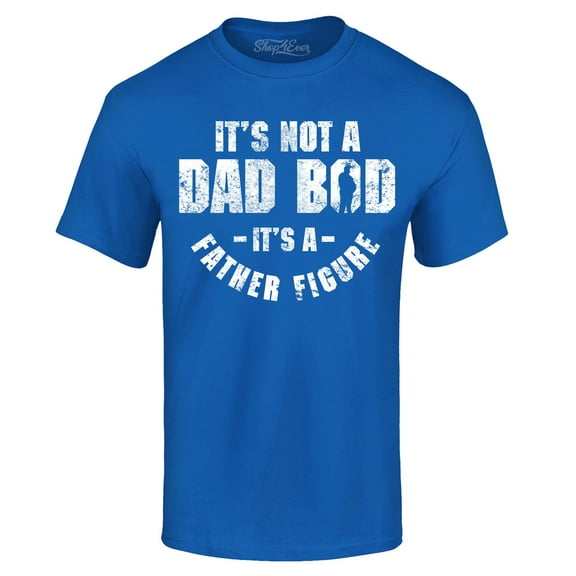 Shop4Ever Men's It's Not A Dad BOD It's A Father Figure Graphic T-shirt XXXXX-Large Royal Blue