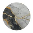 thumbnail image 4 of HAOXIT Gold Marble Round Tablecloth  - Waterproof &amp; Wrinkle Resistant Washable Fabric Spring Table Cloth for Dining Room Party Outdoor Picnic, White and Grey 38-42, 4 of 8