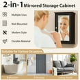 thumbnail image 5 of Costway Bathroom Wall Cabinet Single Mirror Door Cupboard Storage Wood Shelf Brown, 5 of 12