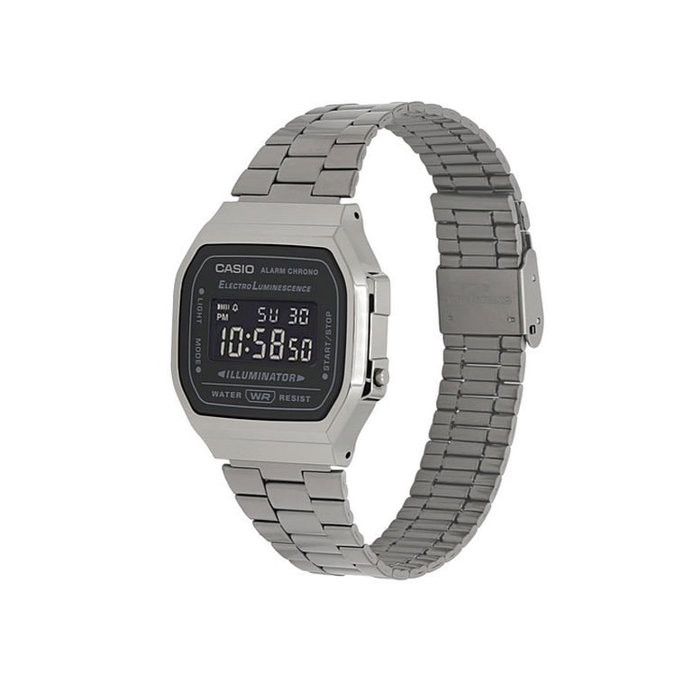 Casio Vintage Digital Stainless Steel Bracelet Black Dial Quartz