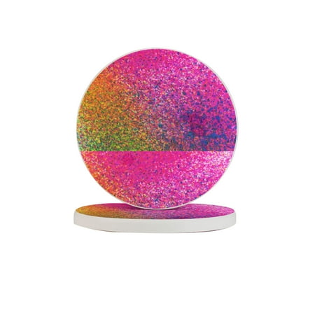 

Circular Drink Coasters Set Color Paint Splash Effect Background Beautiful Home Decor Diatomite Heat-Resistant Diatomite Protect Table Countertop