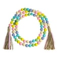 thumbnail image 5 of Naierhg Easter Wood Bead Garland with Tassel Bunny Tags Boho Decor Farmhouse Rustic Garland Hanging Decoration E, 5 of 8