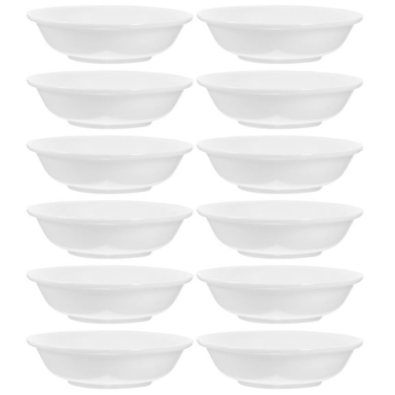 Minkissy Set of 12 Small White Bowls for Kitchen Use, PP Material, Ideal for Home and Commercial Use