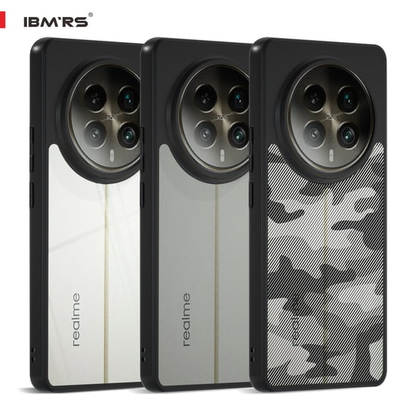 IBMRS For Realme 12 pro/12 pro  5g Case, Shockproof Clear Phone Case (Camo Black)
