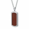 thumbnail image 2 of Tioneer Stainless Steel Cherry Wood Inlay Dog Tag Pendant Necklace, 2 of 2