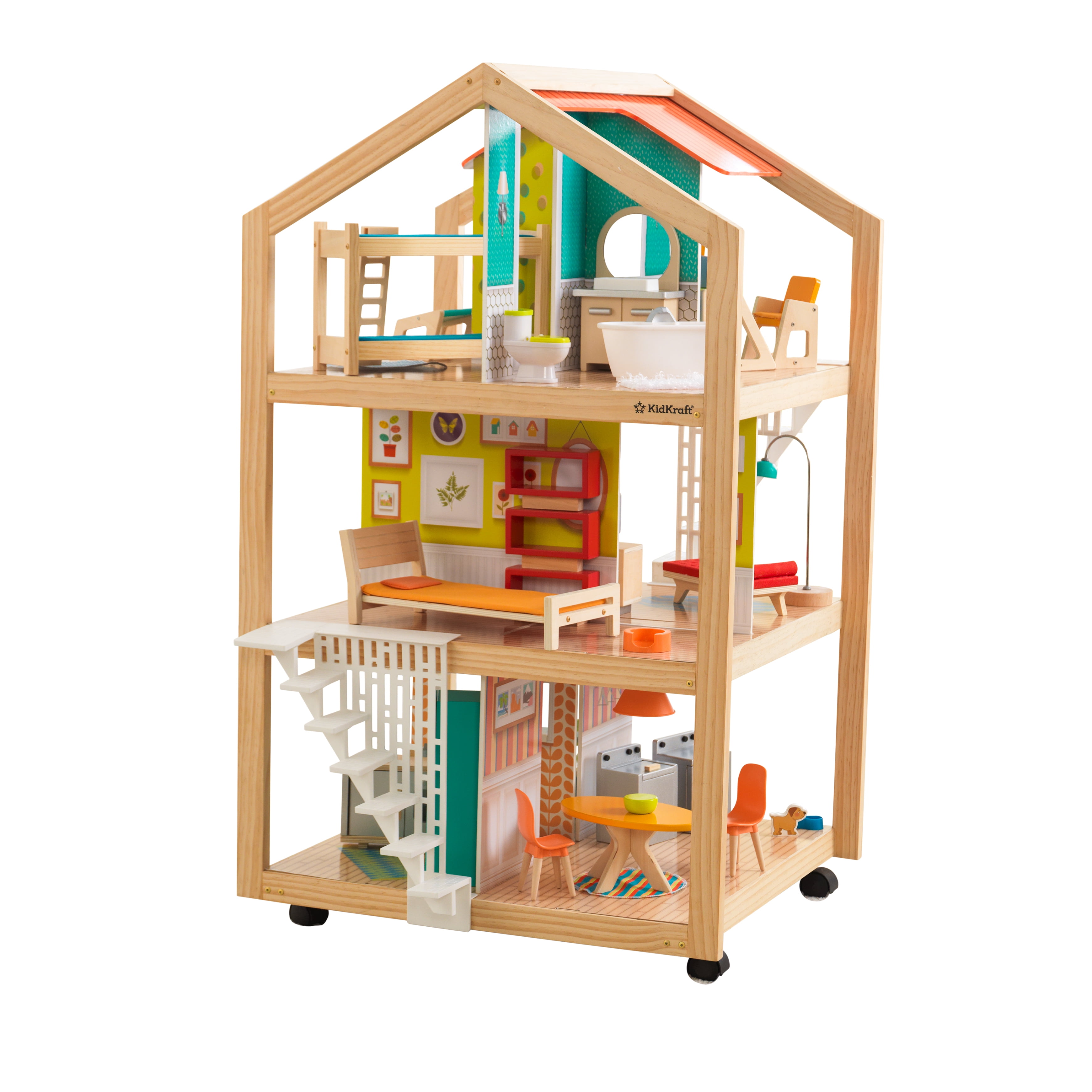 kidkraft zoey dollhouse with ez kraft assembly