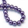 thumbnail image 4 of Baking Painted Pearlized Glass Pearl Round Bead Strands Indigo 8~9mm Hole: 1mm about 100~105pcs/strand 31.4 inch, 4 of 4