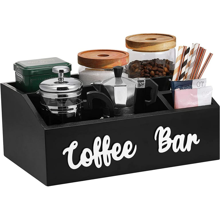 Coffee Station Organizer, Wood K Cup Pods Holder with Drawer, Countertop  Bar Accessories Tea Bag Condiment Organizer for Decor, Lovers Gift