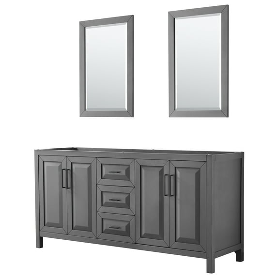 Wyndham Collection Wcv252572dcxsxxm24 Daria 71" Double Free Standing Vanity Cabinet - Dark