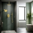 thumbnail image 2 of EVERSTEIN 10 inch Dual Shower Faucet System Set Round Rain 360°Adjustable Shower Head with Handheld Shower CUPC 2.5 GPM Valve, Brushed Gold, 2 of 9