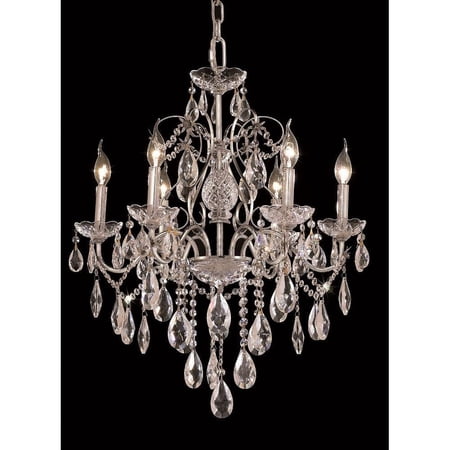 Six Light Chandelier-Royal Cut Crystal Type-Chrome Finish Bailey Street Home 390-Bel-3337819