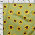 thumbnail image 3 of oneOone Cotton Poplin Twill Olive Green Fabric Floral Sunflower Silhouette Quilting Supplies Print Sewing Fabric By The Yard 56 Inch Wide, 3 of 4