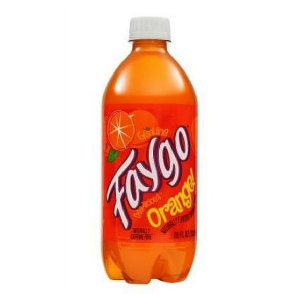 Faygo Orange 20 Oz Soda Pop bottles, Quantity of 8