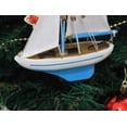 thumbnail image 3 of Hampton Nautical Sailboat9-112-XMAS Wooden Light Blue Sailboat Model Christmas Tree Ornament 9" Nautical Home Decoration, 3 of 3