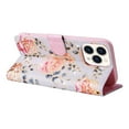 thumbnail image 4 of Allytechgroup for iPhone 11 Wallet Case, Stylish Flowers Pattern PU Leather Cover with Wrist Strap & Card Slots, Kickstand Magnetic Closure Shockproof Case for Women Girls, Pink Rose, 4 of 7