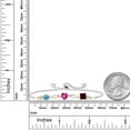 thumbnail image 3 of Gem Stone King 925 Silver and 10K Yellow Gold Swiss Blue Topaz Pink Created Sapphire Red Garnet and Lab Grown Diamond Tennis Bracelet for Women By Keren Hanan (2.37 cttw, Adjustable up To 9 inch), 3 of 4