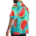 thumbnail image 3 of Watermelon Men's Casual Button Down Short Sleeve Printed Summer Beach Shirts, 3 of 6