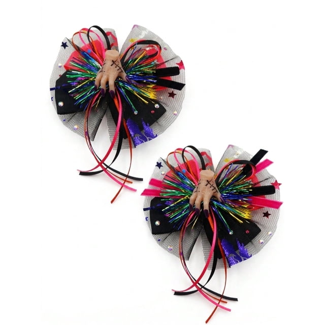 2 Moños para pelo con mano de goma Halloween
