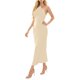 thumbnail image 1 of mfyjkho Vestidos de tallas grandes, Vestido largo de cuello redondo con cordones y cintura retráctil para mujer, color liso, a la moda Vestidos para invitadas de boda para mujer xs, 1 of 6