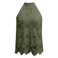 thumbnail image 7 of Halter Tank Tops for Women Summer Sleeveless High Neck Hollow out Lace Boho Dressy Casual Blouse Going out Tops, 7 of 7
