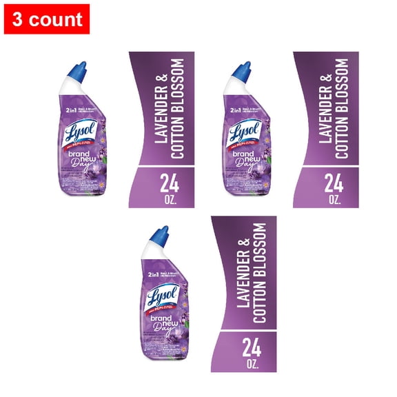 LysolDay Toilet Bowl Cleaner Lavender & Cotton Blossom 24 fl oz - 3 count