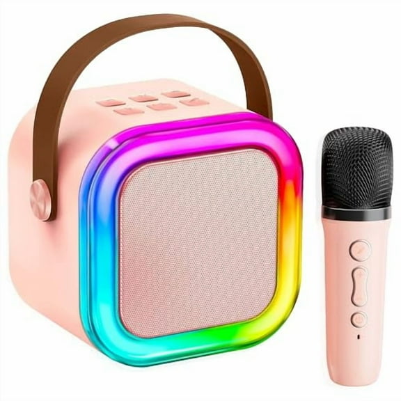 KTV Machine for Kids,High Sound Quality with Easy Connectivity (Pink - 1 Mic)