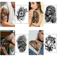 thumbnail image 5 of Yazhiji 32 Sheets Temporary Tattoos Stickers, 8 Sheets Fake Body Arm Chest Shoulder Tattoos for Men Women with 24 Sheets Tiny Black Fake Tattoos, 5 of 8