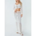 thumbnail image 4 of Women’s 2 Piece Summer Outfits, Cross Tie-up Knit Crop Tops + Skirt, 4 of 9