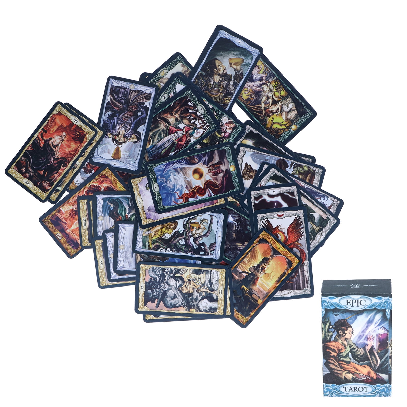 Tarot Rústico De 80 Cartas – Baraja De Adivinación En Inglés, Con Arte Ilustrado, Compacta, Para Principiantes Y Lectura Diaria