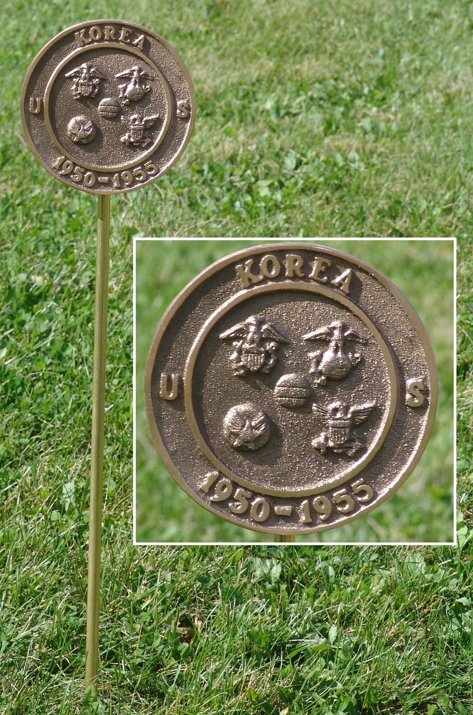Korean War Veteran Grave Marker in Cast Bronze