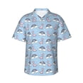 thumbnail image 2 of Picia Rainbow Dinosaur Gentle Cotton Regular Fit Short Sleeve Casual Hawaiian Shirt for Men-Medium, 2 of 9