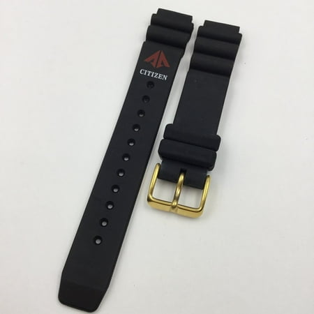 GENUINE CITIZEN BLACK RUBBER DIVERS 16MM WATCH BAND