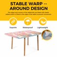 thumbnail image 4 of Happy Easter Table Cloths for 5 Foot Rectangle Tables, Cute Bunny Colorful Eggs Spring Flowers Pink Blue Patio Waterproof Elastic Fitted Tablecloths, Washable Rectangular Table Cover for Camping, 4 of 8