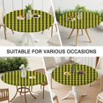 thumbnail image 7 of Yellow Black Checkerboard Checkered Pattern Round Fitted Tablecloth with Elastic Edge,Dining Table Cover Waterproof,Outdoor Round Tablecloth for Camping,Dining,Indoor and Outdoor, 7 of 7