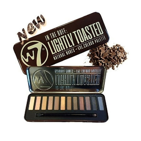 W7 Colour Lightly Toasted Natural Nudes Eye Colour Palette Tin, 12 Eye Shadows + Cat Line Makeup
