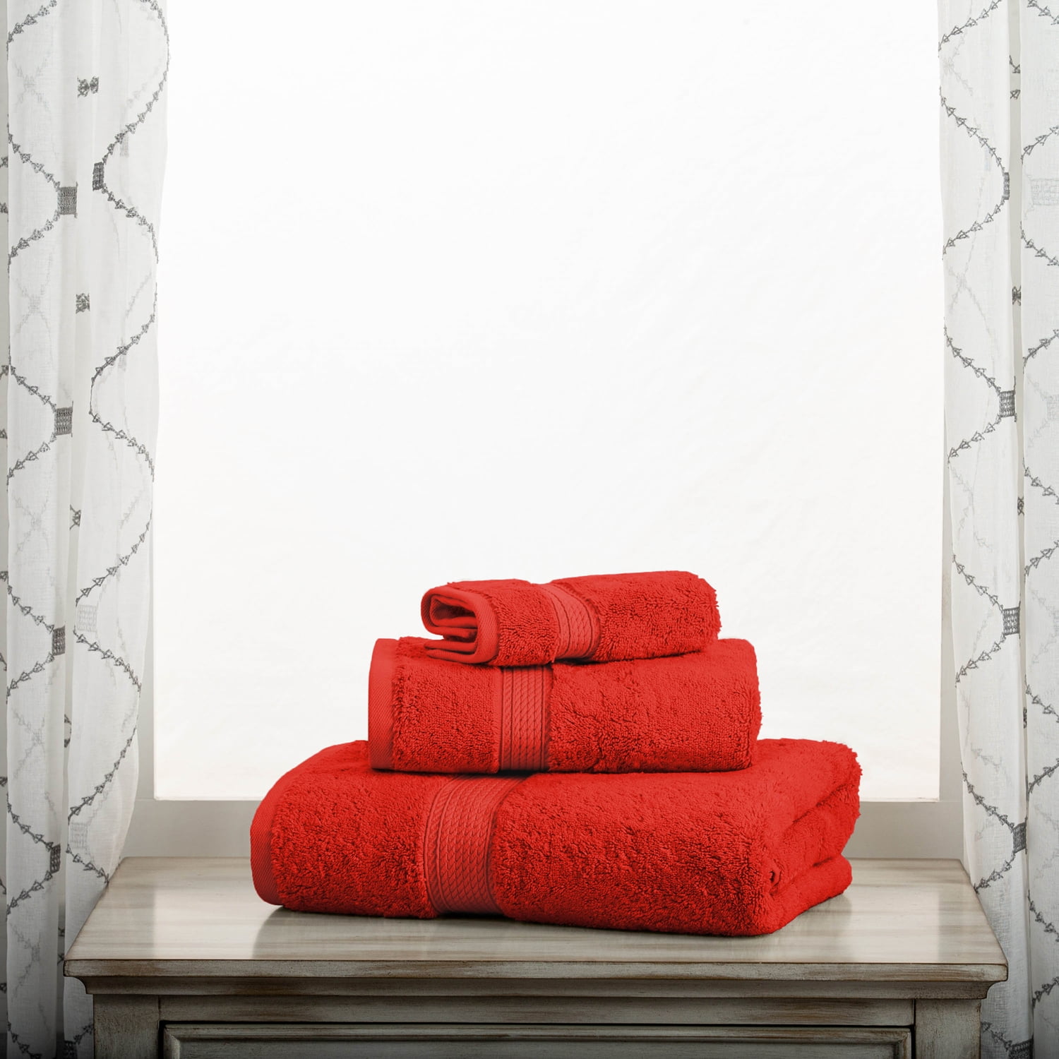 2 Wholesale Royal Tradition 100 Percent Eqyptian Cotton Plush 12 Piece Towel  Set In Red - at 