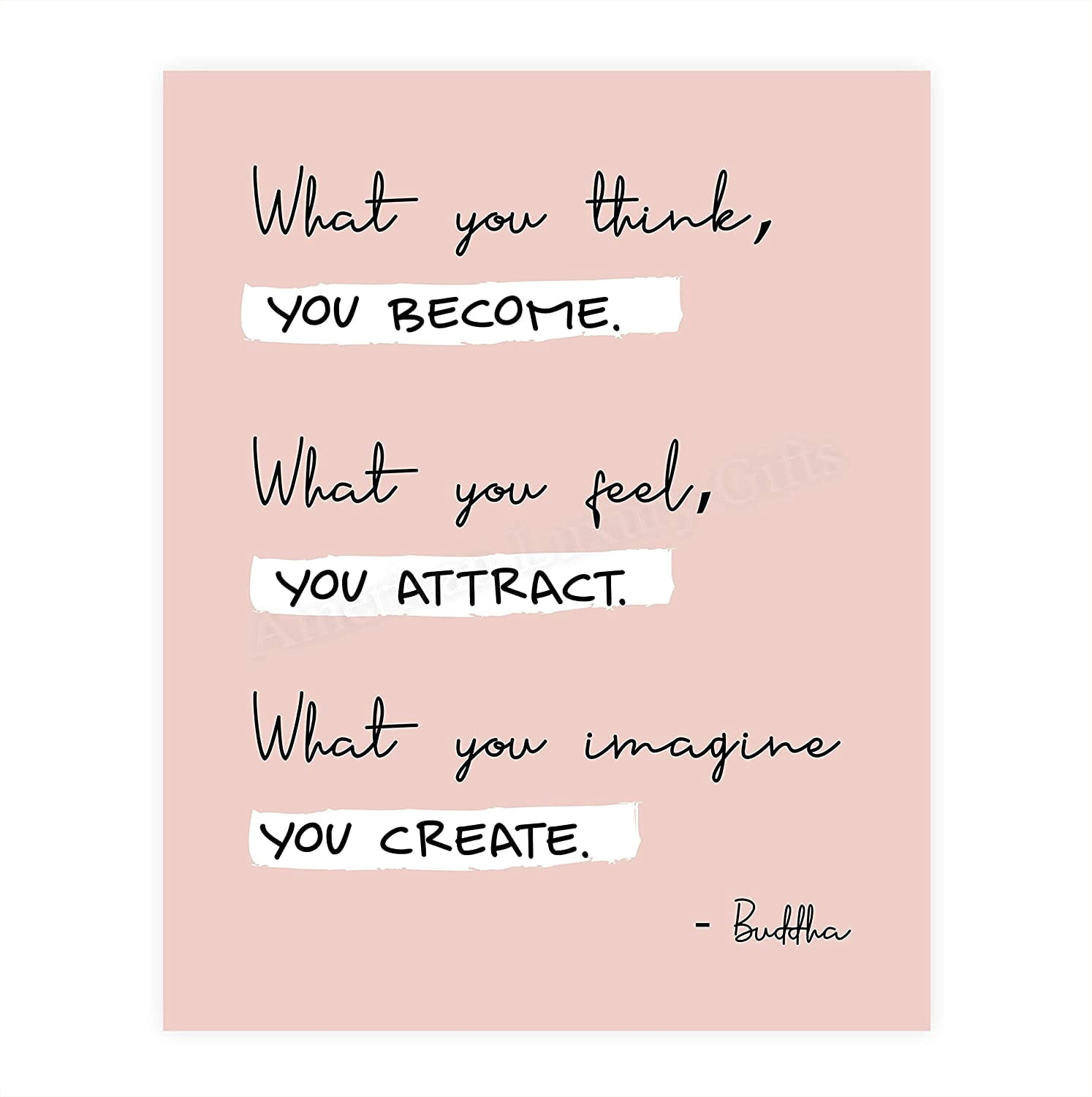 Buddha-"What You Think You Become" Spiritual Quotes Wall Art- 8 x 10"  Modern Inspirational Wall Print-Ready to Frame. Positive Home-Studio-Office  Decor for Mindfulness. Great Zen Gift & Reminder! - Walmart.com