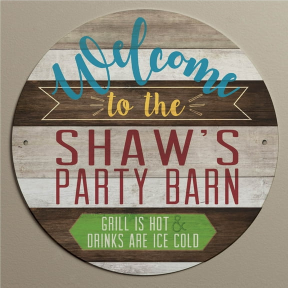 Hot Grill, Cold Drinks Personalized Tin Sign