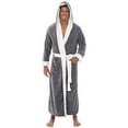 thumbnail image 1 of WZXFASHION Men's Winter Plush Lengthened Shawl Bathrobe Home Clothes Long Sleeved Robe Coat Intimates Grey XXL, 1 of 7