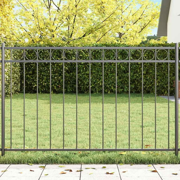 vidaXL Garden Fence Gray Steel