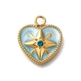 thumbnail image 2 of 10 pc Ion Plating(IP) 304 Stainless Steel Enamel Pendants Real 14K Gold Plated Heart with Star Charm Mixed Color 17x15x3mm Hole: 2.5mm, 2 of 4