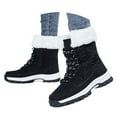 thumbnail image 3 of XIMIN Womens Winter Snow Boots Warm Fur Lined Boots Walking Comfortable Hiking Tennis Booties Anti Slip Lightweight Ankle Boots Mid Calf Waterproof and Cold-Resistant, 3 of 8