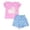 Pink, variant on YuYuBao Toddler Girls Outfits Sets Summer Short Sleeve Butterfly Print Tshirts And Shorts Playwear Breathable Clothes Kids Girls 2 Piece Cotton Soft Sets, 9-12 Months
