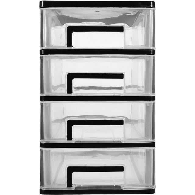 FYBTOF Storage Drawer, 4 Layers Plastic Drawers Multifunctional Desktop Storage Box Storage Containers Small Drawers Organizer for Home, Office, Sundries Holder Plastic Storage Bins-3319