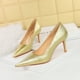 thumbnail image 3 of Zapatos de lujo elegantes de estilo banquete para mujer, tacones finos, boca ultra baja, puntiagudos, altos, para boda, sexys, 3 of 5